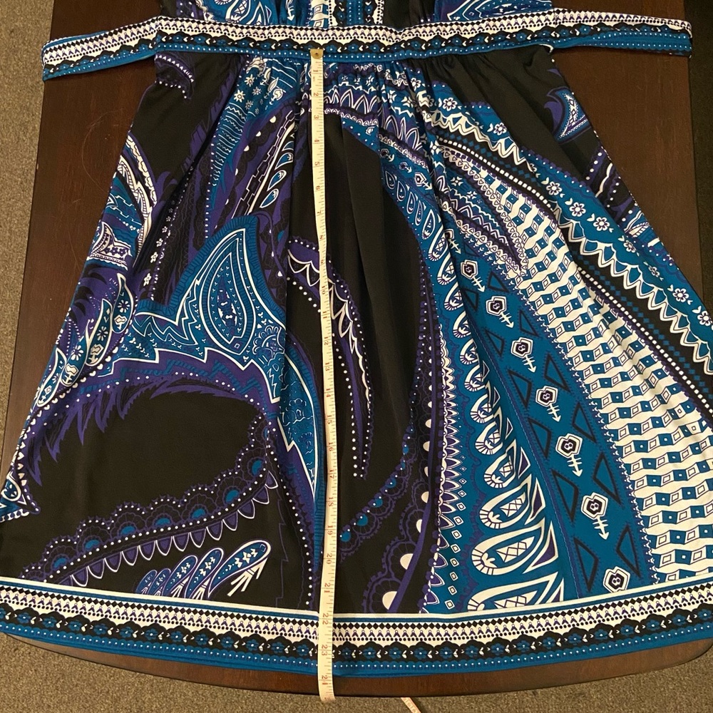 New York & Company Blue and Black Midi Dress - Picture 13 of 16